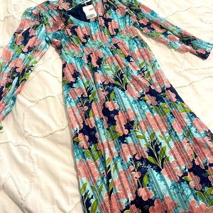 Brand new turquoise, pink, and green dress